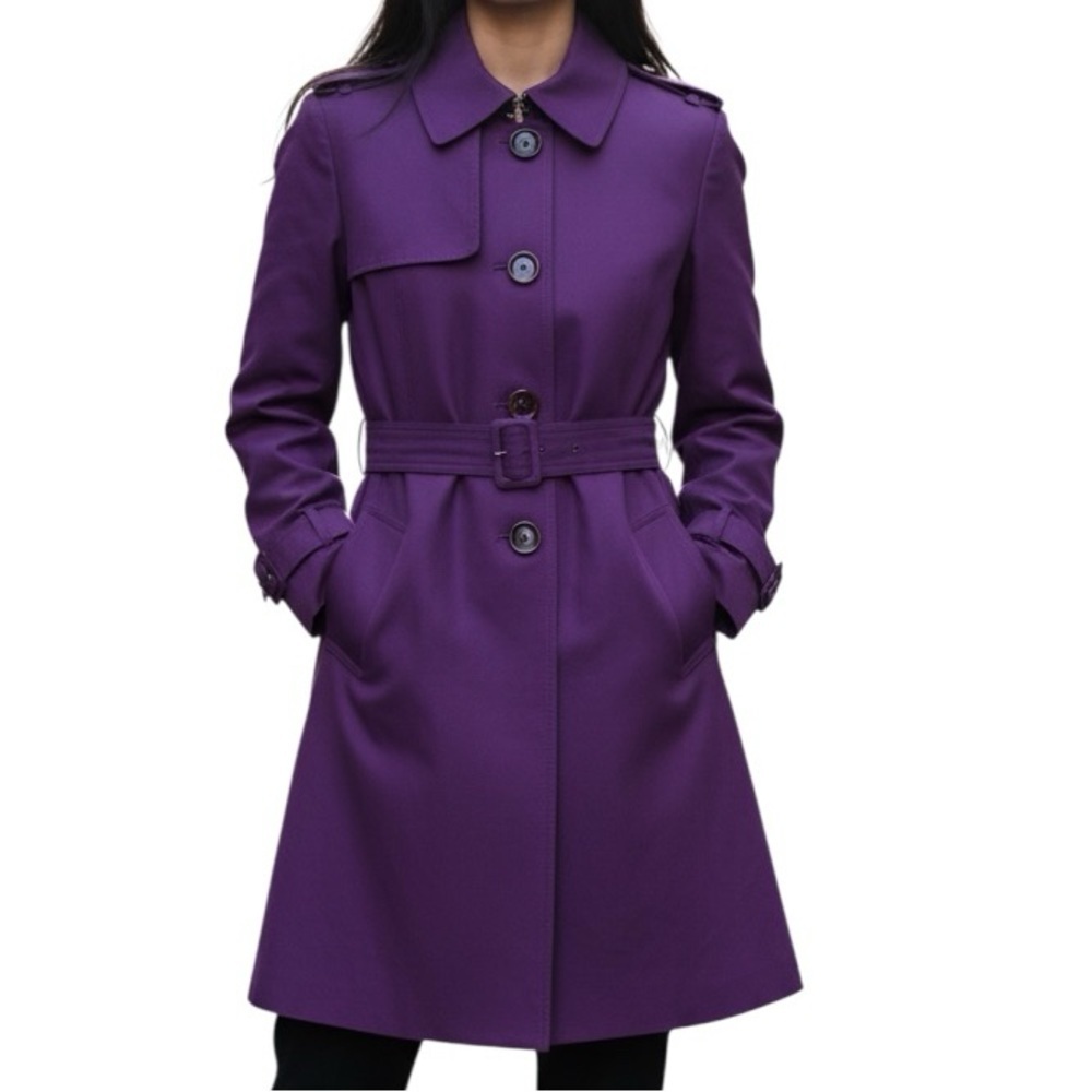 NEW Banana Republic Classic Tailored Trench Coat Violet Purple Women’s Size M